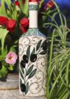 Zintuhi - Hand painted lead free bottle with a unique pattern. Perfect as decoration or storage.
