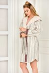Patterned bathrobe in soft organic cotton - exclusive design